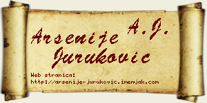 Arsenije Juruković vizit kartica